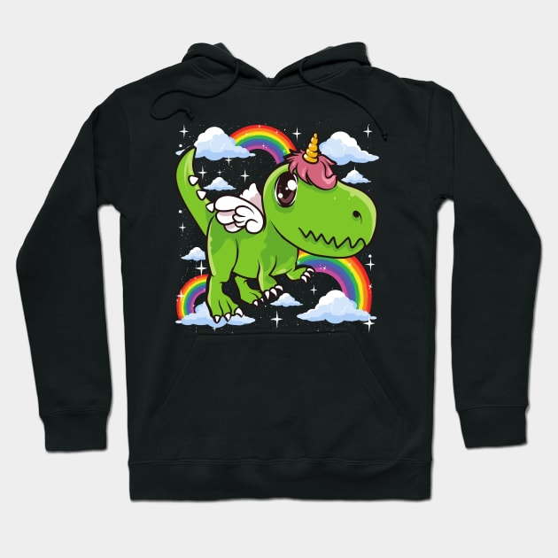 Cute Dinosaur & Unicorn Unisaur Mythical Animal Hoodie by theperfectpresents